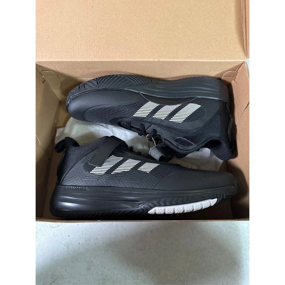 Adidas OwnTheGame 3.0 Big Kids' Basketball Shoes - Black/White, US 6.5